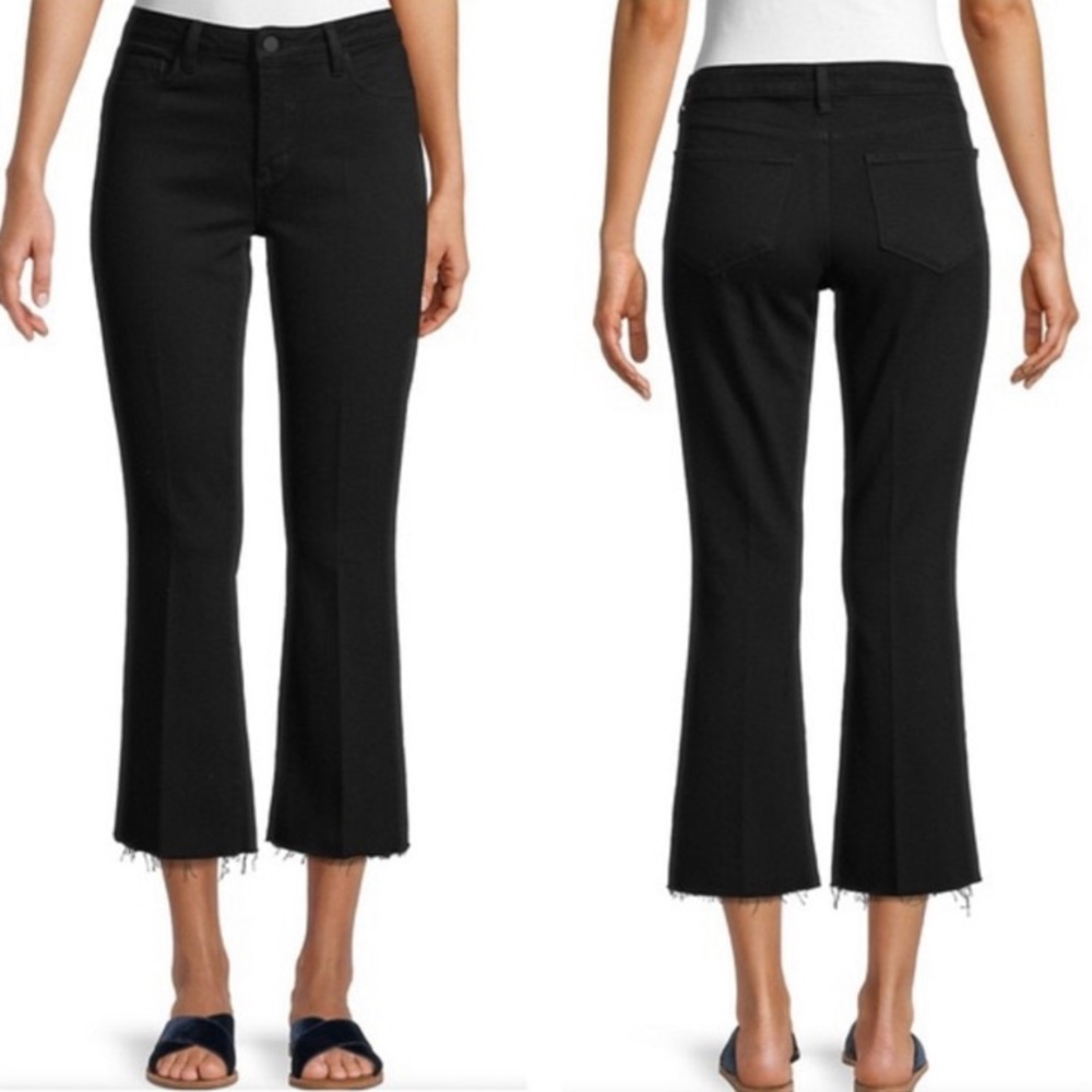 L’Agence Elysée Black Crop Flare Jeans Sz 26